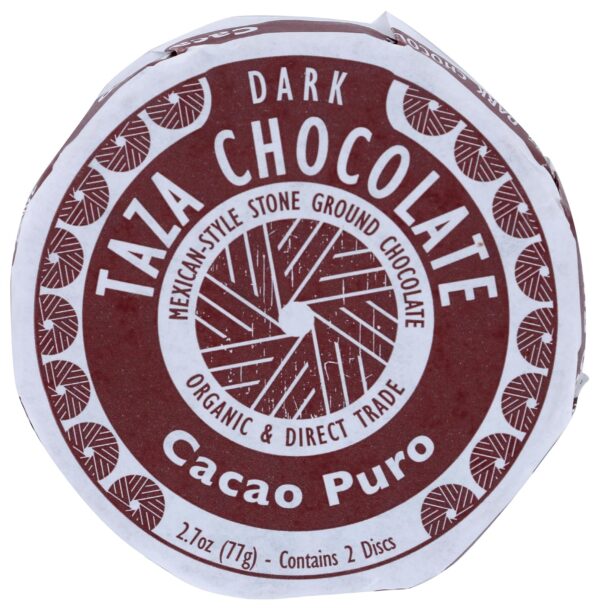 Taza Chocolate Organic Chocolate Mexicano Discs - 100 Percent Dark Chocolate - Cacao Puro - 2.7 Oz - Case Of 12