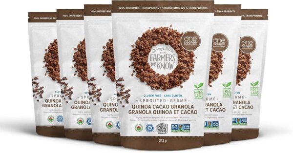 One Degree Organic Foods Quinoa Cacao Granola - Sprouted Oat - Case Of 6 - 11 Oz. - Image 3